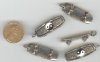 5 33mm Antique Silver Finish Skateboard Pendants with Ying/Yang Enamel